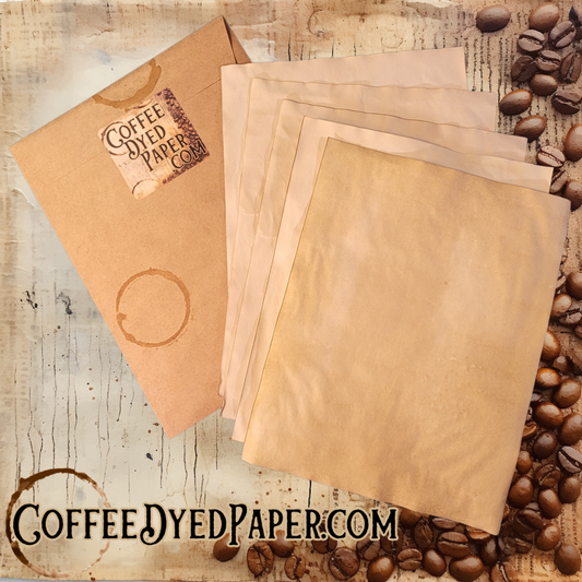 Just a Sip 5 Sheet Sample Pack of Our Coffee Dyed Paper